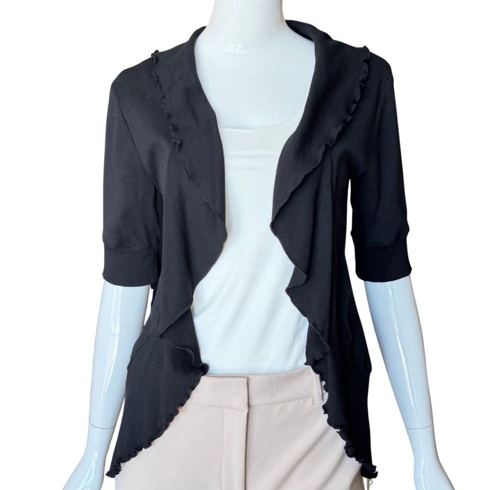 Express Black Elbow Length Sleeve Open Front Cardigan Size Medium